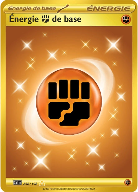 258 198 pokemon card Basic Energy 258/198,original De Tcg,gold,oro variation to centering Skeledirge EX 2023 Pokemon Paldea