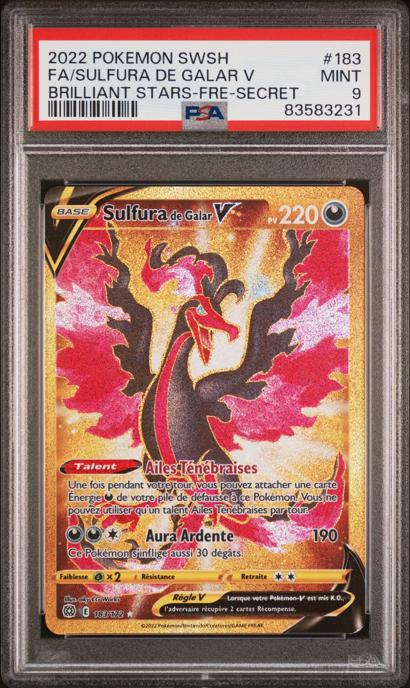 [GRADE] [PSA 9] 183/172 Sulfura V