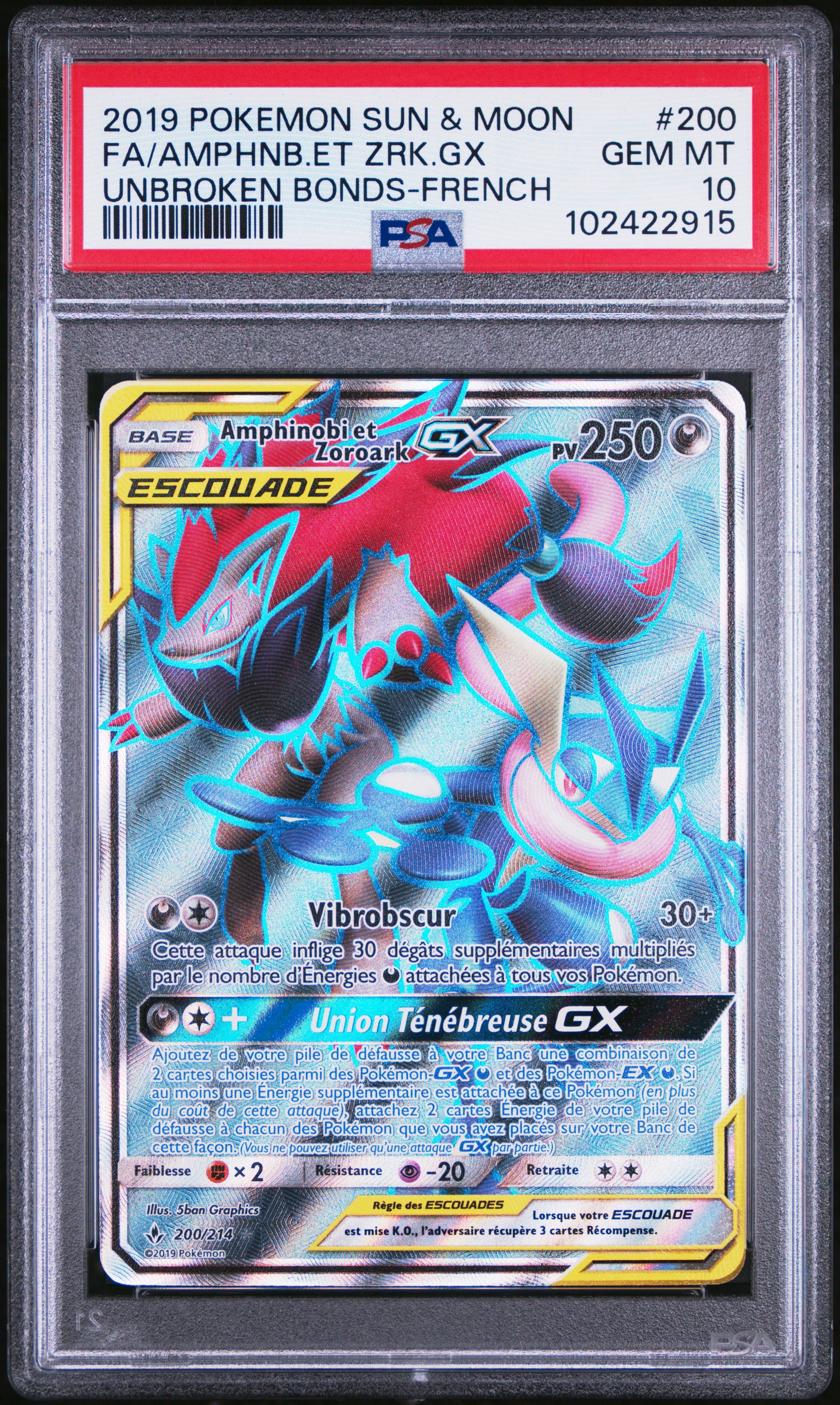 [GRADE] [PSA 10] 200/214 Amphinobi & Zoroark - Face avant - Cert 102422915