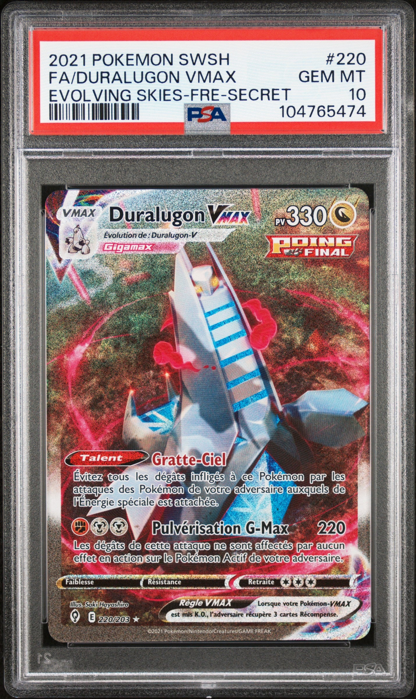 [GRADE] [PSA 10] 220/203 Duralugon Vmax