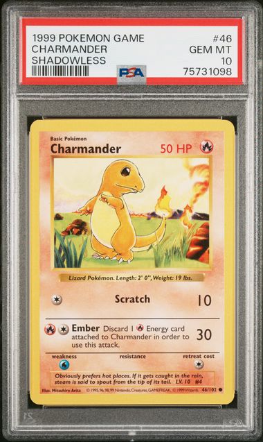 [GRADE] [PSA 10] 046/102 Charmander Shadowless