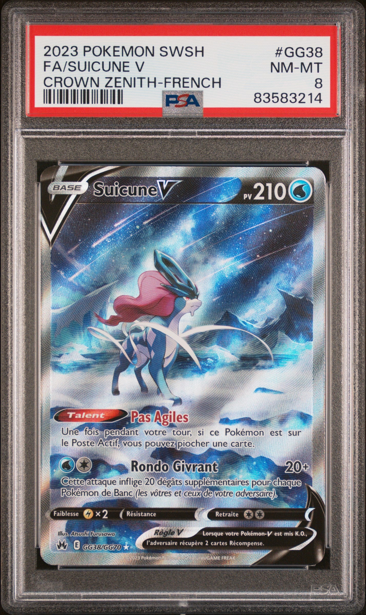 [GRADE] [PSA 8] GG38 Suicune V