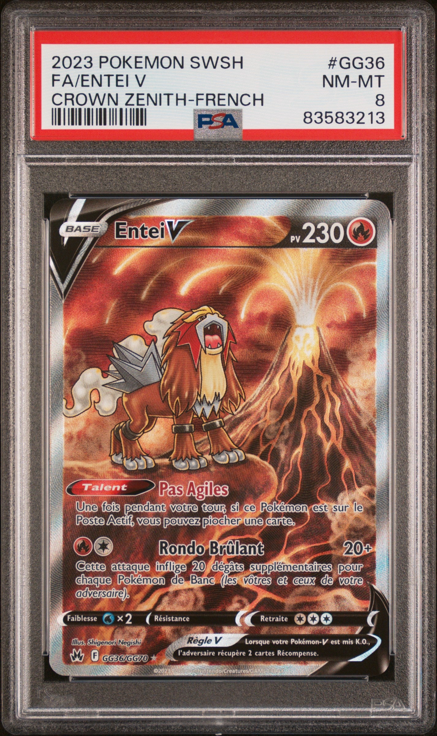 [GRADE] [PSA 8] GG36 Entei V