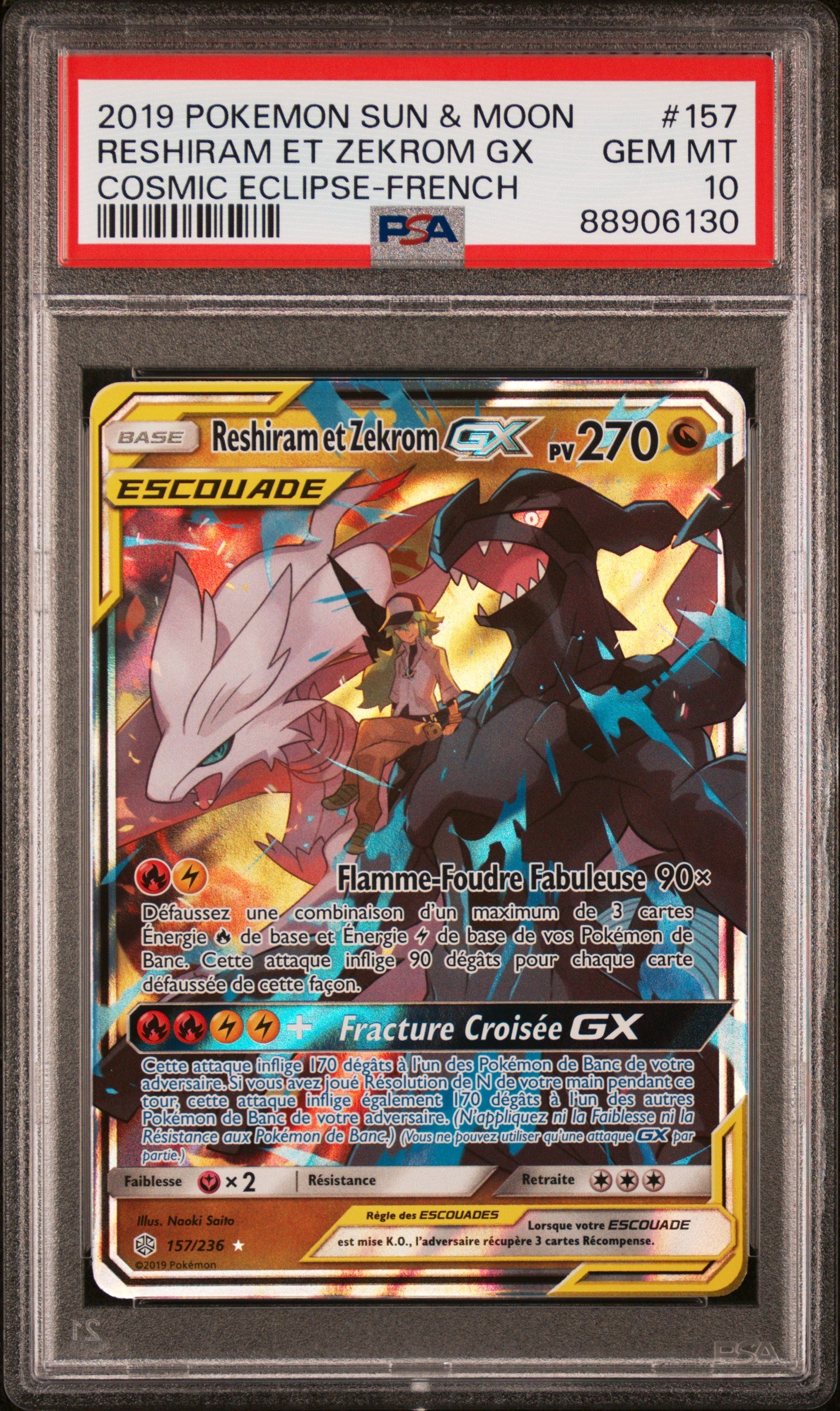 [GRADE] [PSA 10] 157/236 Reshiram & Zekrom - Face avant - Cert 88906130