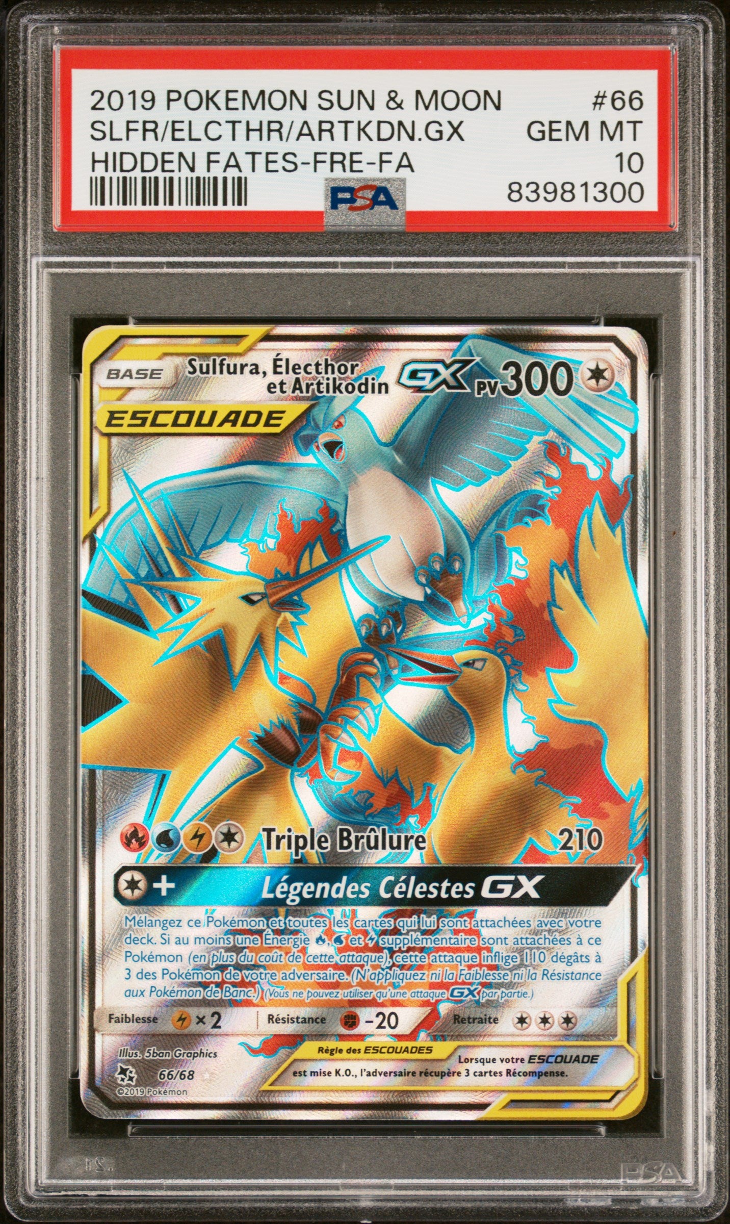 [GRADE] [PSA 10] 066/068 Sulfura, Electhor & Artikodin - Face avant - Cert 83981300
