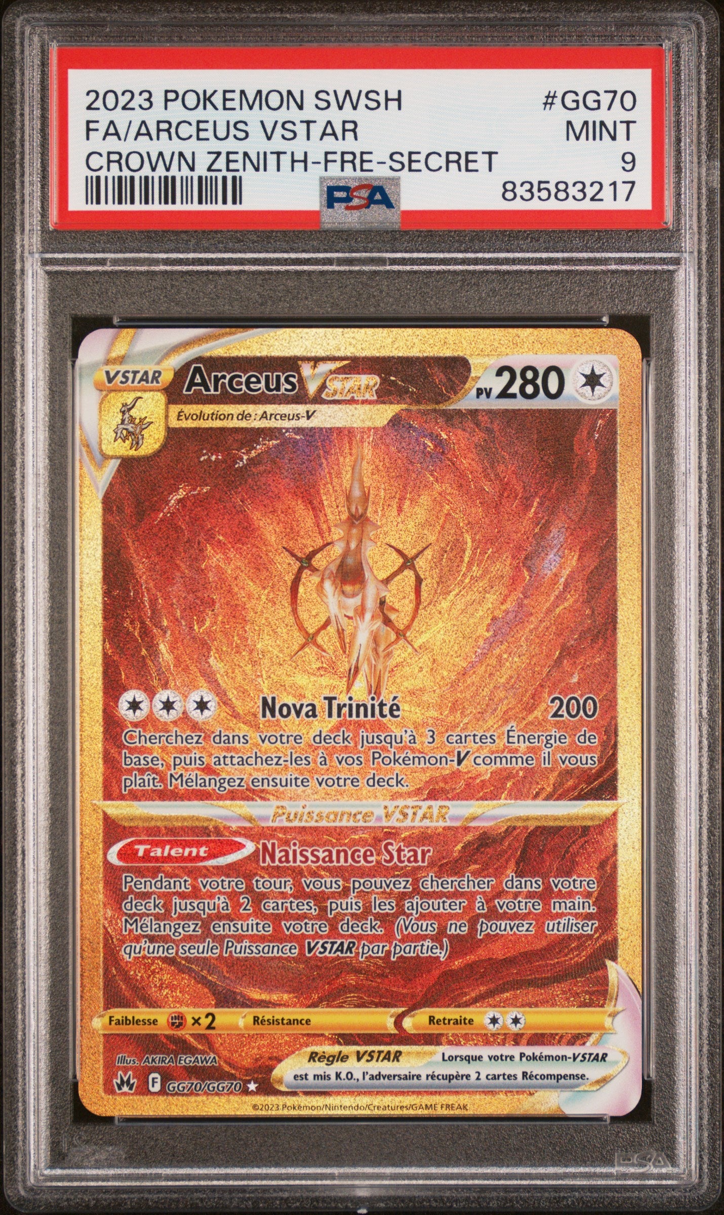 [GRADE] [PSA 9] GG70 Arceus VStar