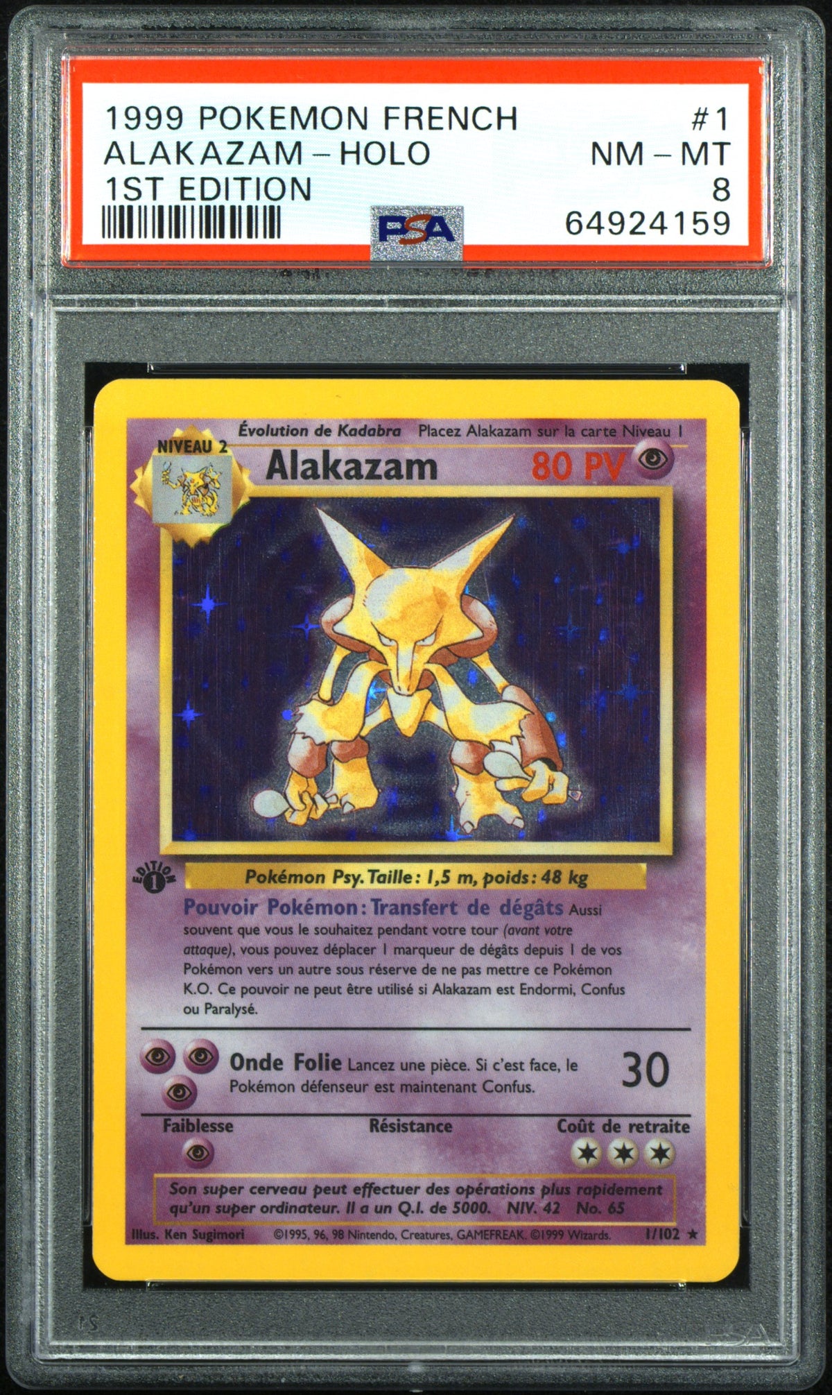 [GRADE] [PSA 8] 001/102 Alakazam