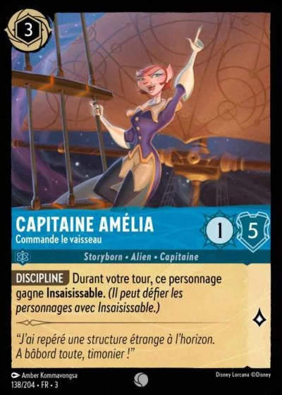 138/204 Capitaine Amélia, Commande le vaisseau