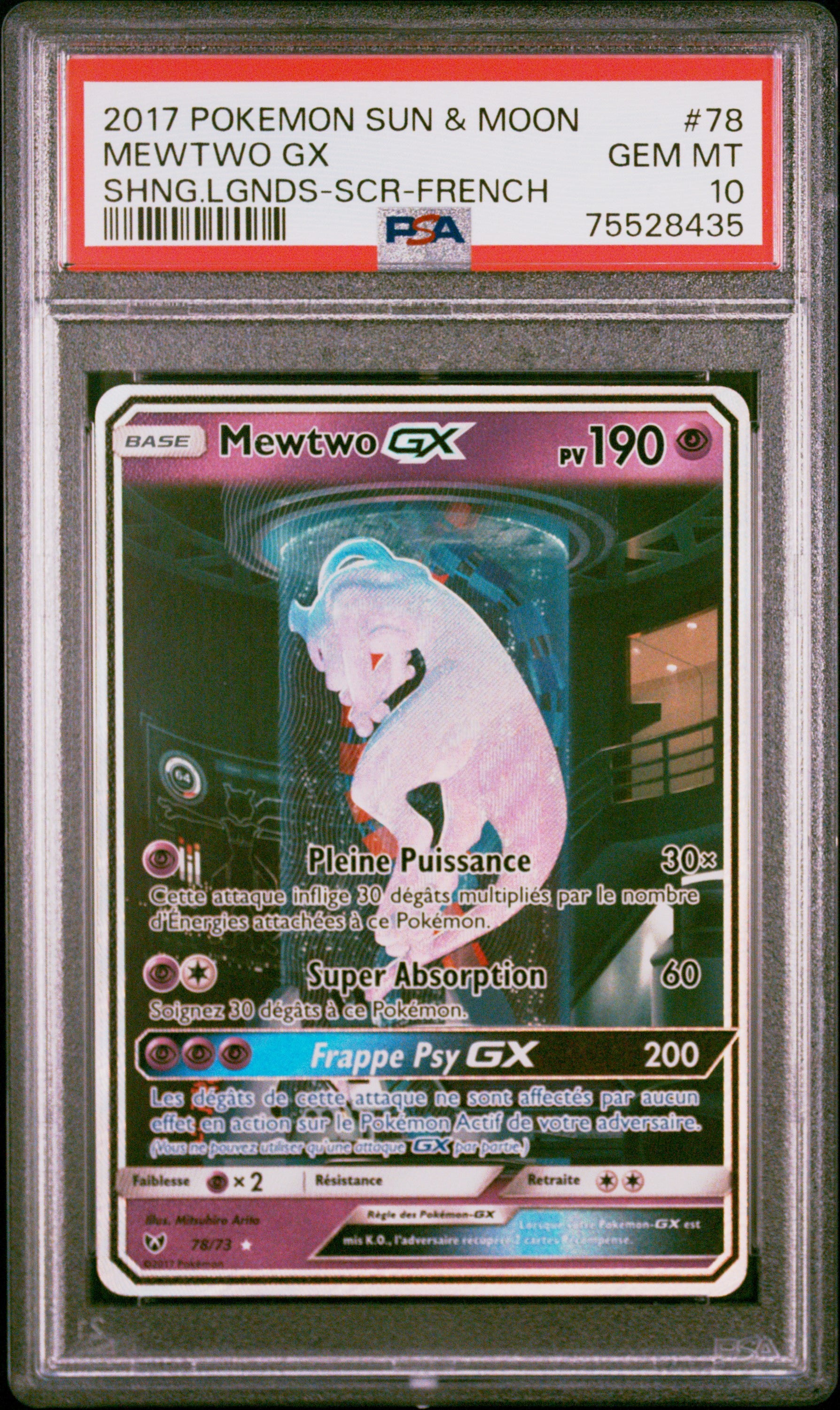 [GRADE] [PSA 10] 078/073 Mewtwo GX