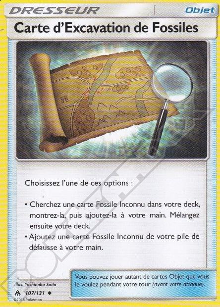 107/131 Carte d'Excavation de Fossiles