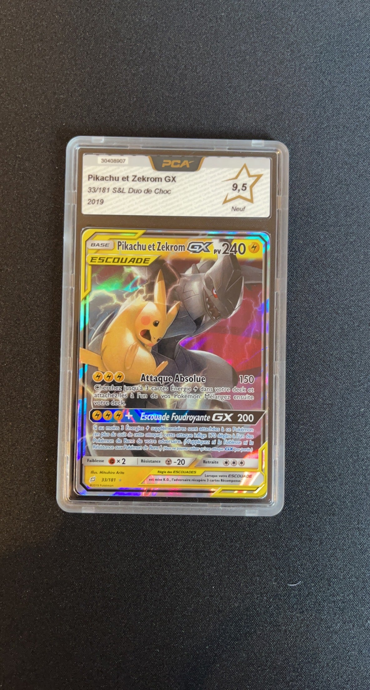 [GRADE] [PCA 9,5] 033/181 Pikachu et Zekrom GX